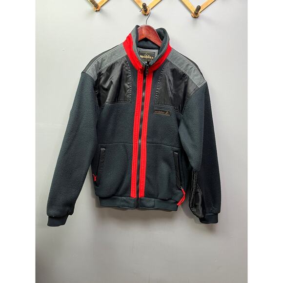 MOBIUS Coat Mens size 38 Medium black red full zip coat fleece‎ - Picture 1 of 7